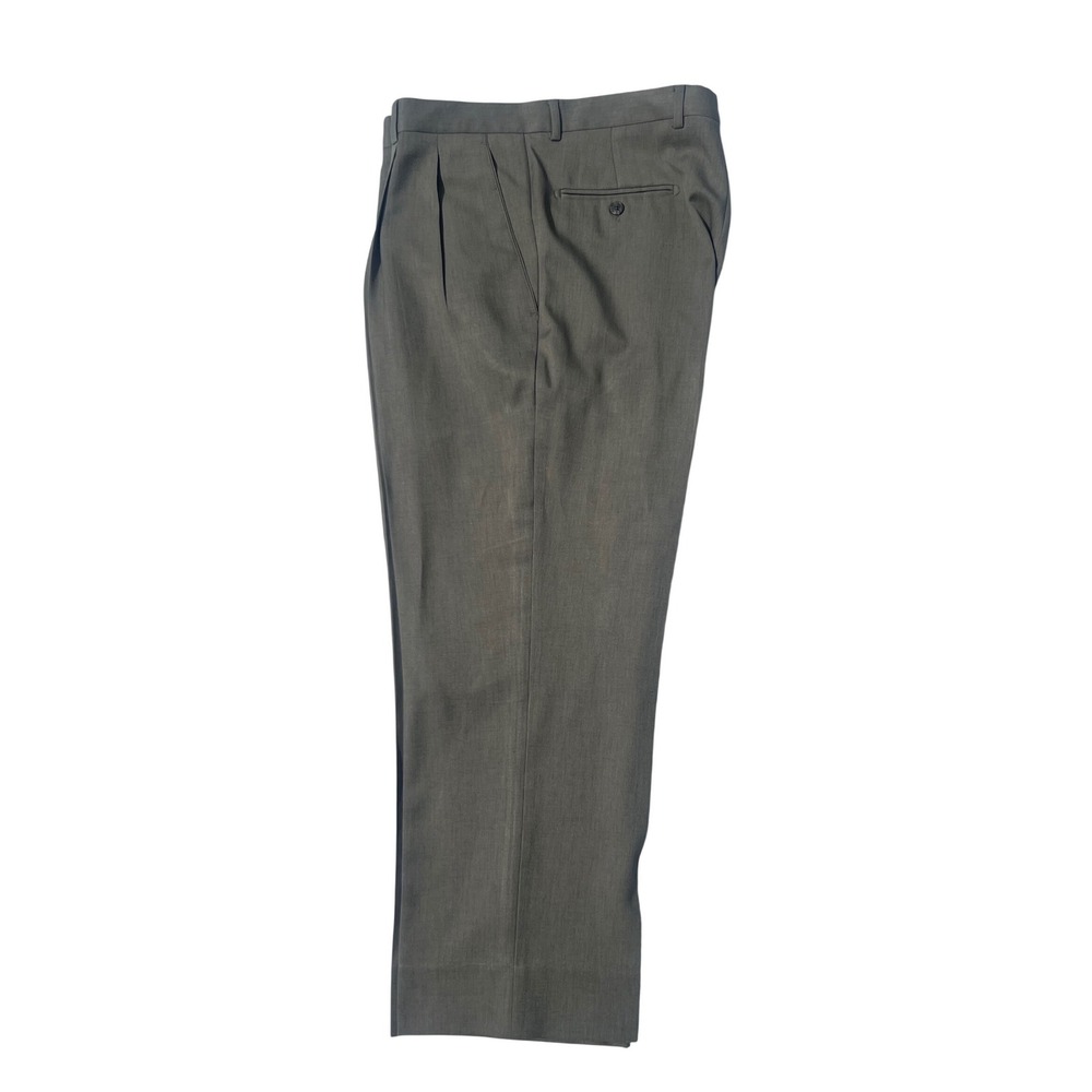 Angelo Rossi Le Collezioni Mens Pleated Dress Pants Olive Green Italian Design